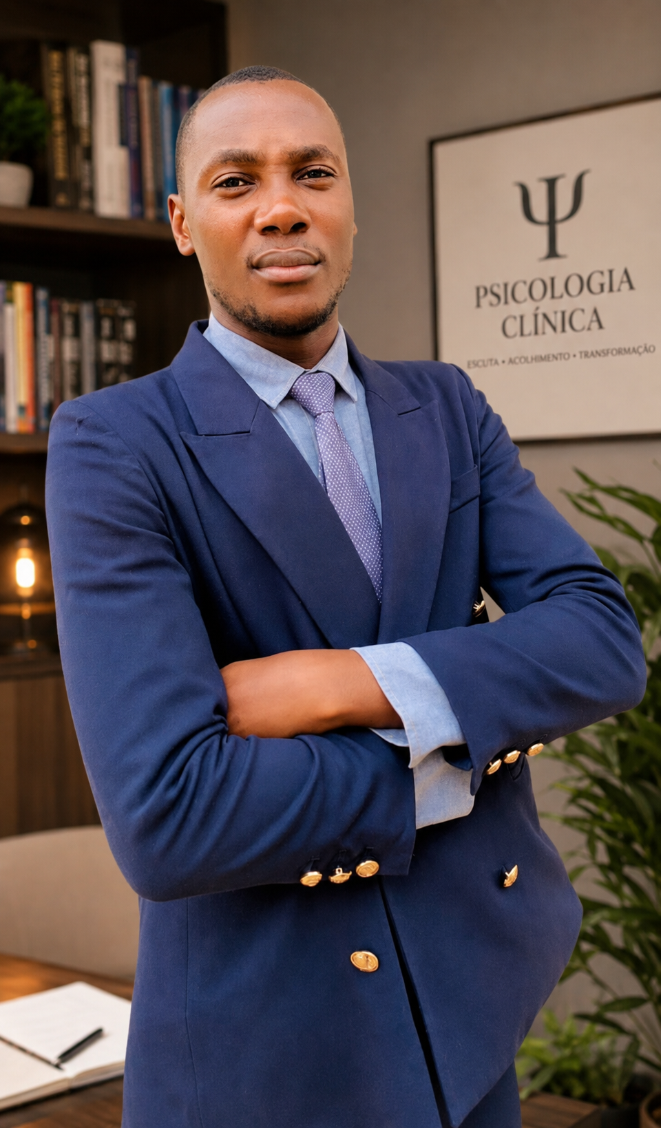 Guinamau Domingos Sebastião, Psicólogo Clínico, no seu consultório